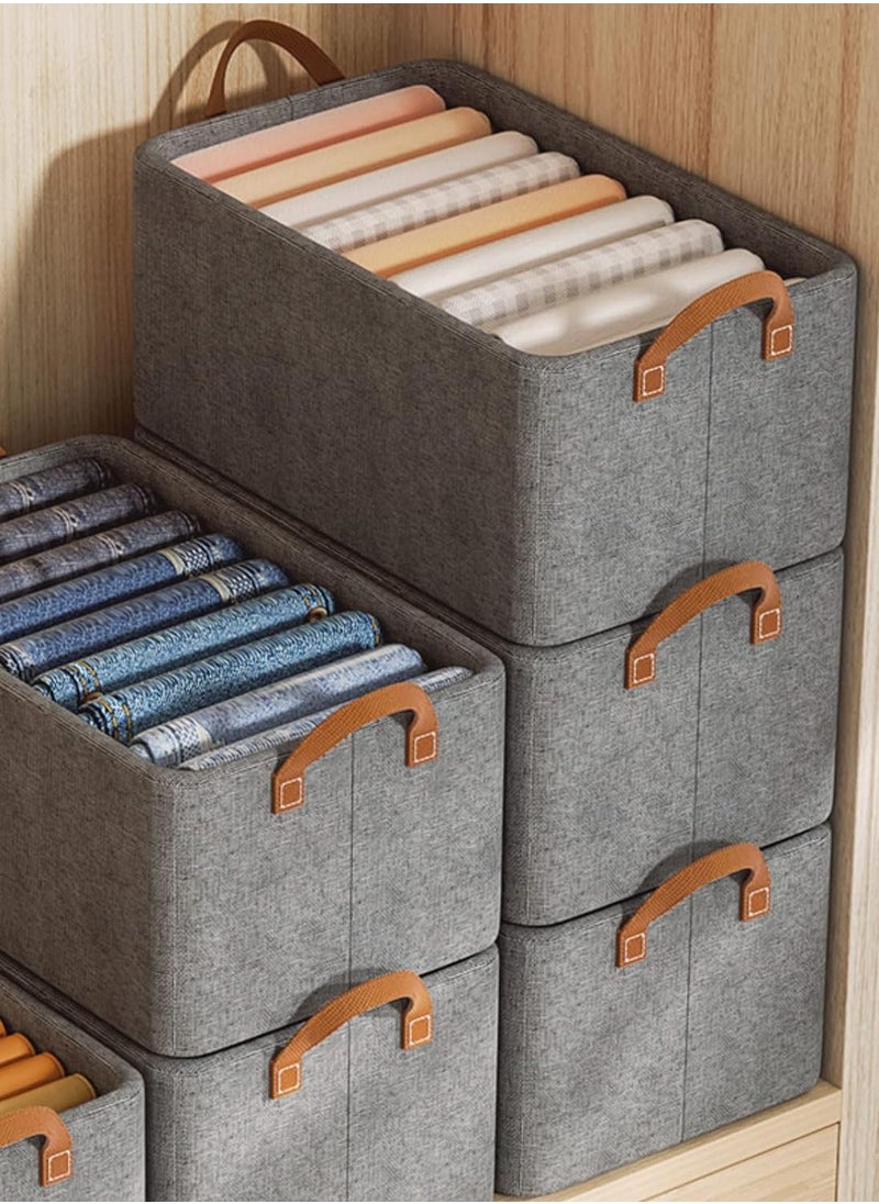 INSX - INSX Foldable Wardrobe Organizer - Waterproof Oxford Cloth Fabric Storage for Jeans, Clothes, Sweaters - 26L Capacity with Steel Frame Support (Pack of 1) - Image 1