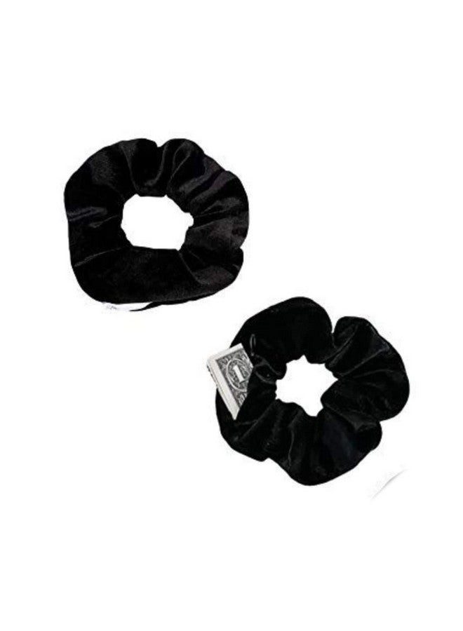 IBDA Secret Zipper Scrunchie, Hidden Pocket Secret Stash Hair Ties, Coins Purse Set,Handmade, Adjustable Size Head Accessories(Pack of 01) (Black) - Image 1