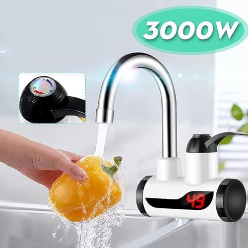 Drumstone (𝟏𝟎 𝐘𝐞𝐚𝐫𝐬 𝐖𝐚𝐫𝐫𝐚𝐧𝐭𝐲) Instant Electric Tankless Water Heater Tap – Hot & Cold Faucet with LED Display – Fast Heating Geyser for Kitchen & Bathroom – Easy Installation - Image 5
