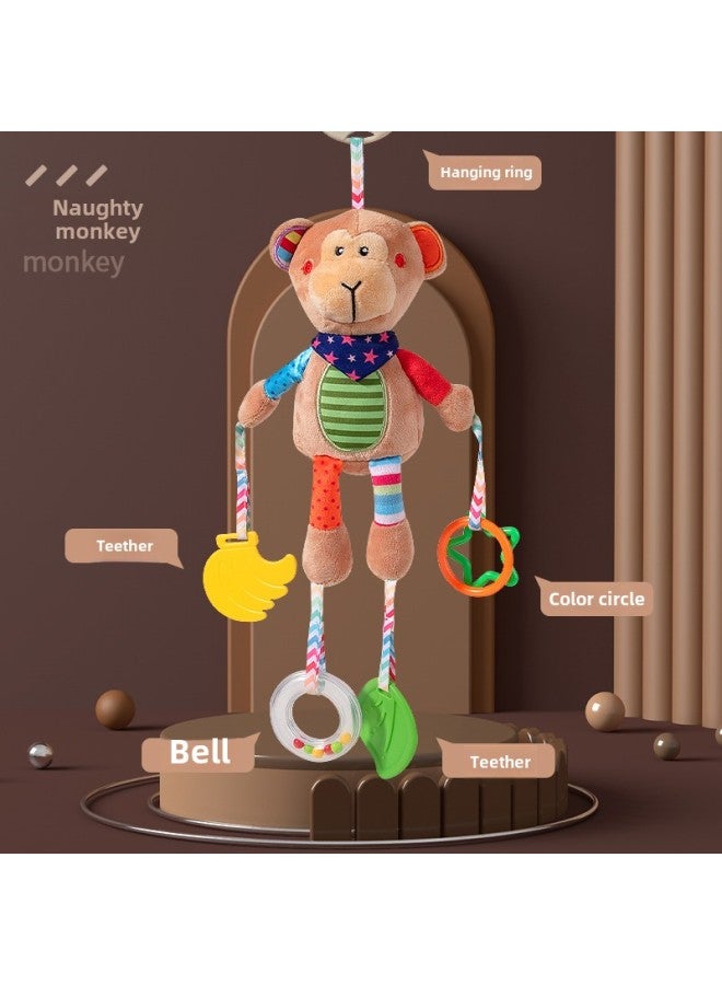 # Baby Stroller Toy Pendant Baby Car Bed Bell Bedside Hanging Seat Stroller Rattle Pendant To Coax Baby-Color:Naughty Monkey - Image 1
