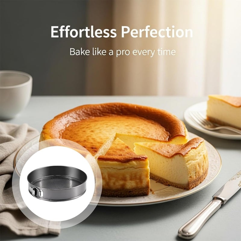 Springform Pan, 11 In / 28 cm Nonstick Round Cheesecake Pan, Carbon Steel with Leakproof Honeycomb Bottom, Cake Model for Baking, 11 x 2.6 in / 28 x 6.5 cm - Image 4