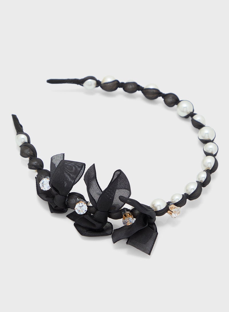 Ginger Pearl Bow Headband  - Image 1