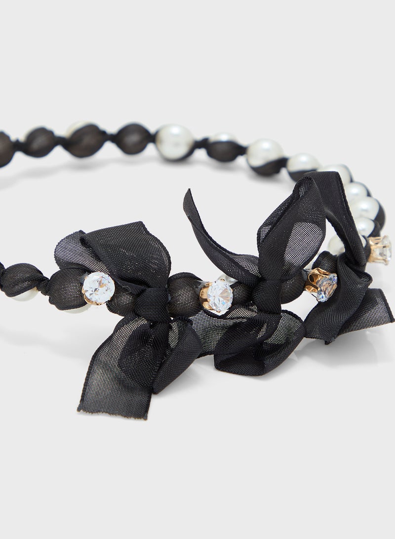 Ginger Pearl Bow Headband  - Image 3