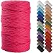 NOANTA Hot Pink Macrame Cord 4mm x 109yards Colored Macrame Rope Cotton Cord Macrame Yarn Colorful Cotton Craft Cord for Wall Hanging Plant Hangers Crafts Knitting - Image 2