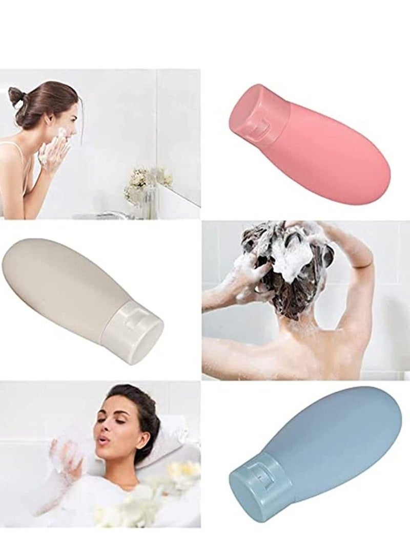 3 Pieces Travel Bottle Set 60ML Container for Travel Toiletries Shampoo and Conditioner with Storage Bag3 Pieces Travel Bottle Set 60ML Container for Travel Toiletries Shampoo and Conditioner with Storage Bag - Image 2