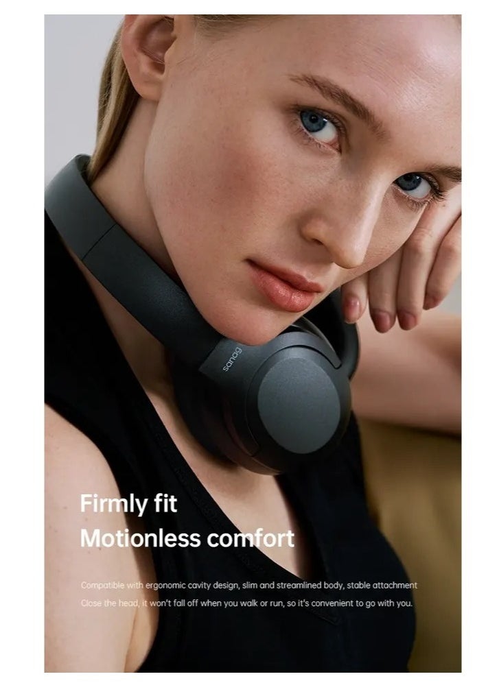 sanag B5S Active Noise Cancelling Wireless Over-Ear Bluetooth Headphones with Hi-Fi Deep Bass  - Image 2