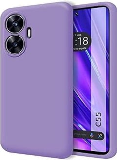 Generic جراب سيليكون عالي الجودة مبطن من الداخل مع حماية للكاميرا متوافق مع Oppo Realme C55 (أرجواني) 