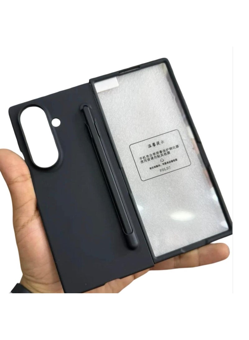 Case Protective case compatible with Samsung Galaxy Z Fold 6, includes S Pen, full glass screen protector, shockproof, polycarbonate cover - Black - Image 2