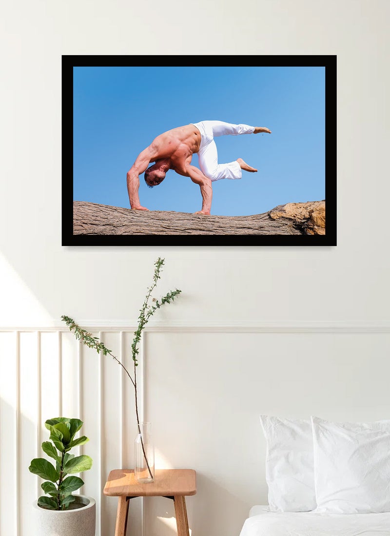 Spoil Your Wall ملصقات جدارية مع تمارين كاليستينيكس على صورة جذع خشبي وإطار أسود - فنون جدارية ديكور منزلي إطارات صور - 40x55 سم من Spoil Your Wall - Image 2