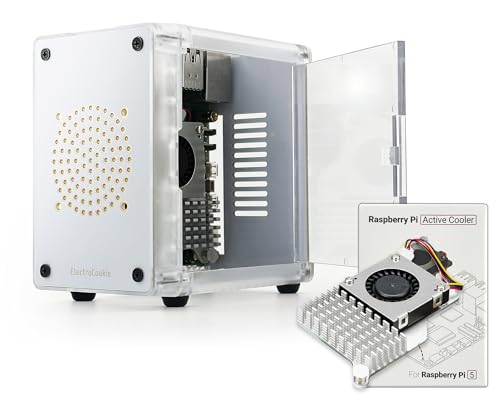 ElectroCookie Mini PC Case for Raspberry Pi 5 – Side Door Access with Official Active Cooler Included - Image 1