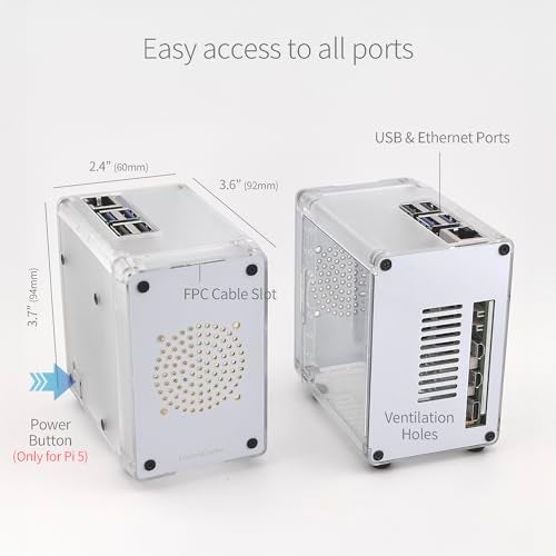 ElectroCookie Mini PC Case for Raspberry Pi 5 – Side Door Access with Official Active Cooler Included - Image 4