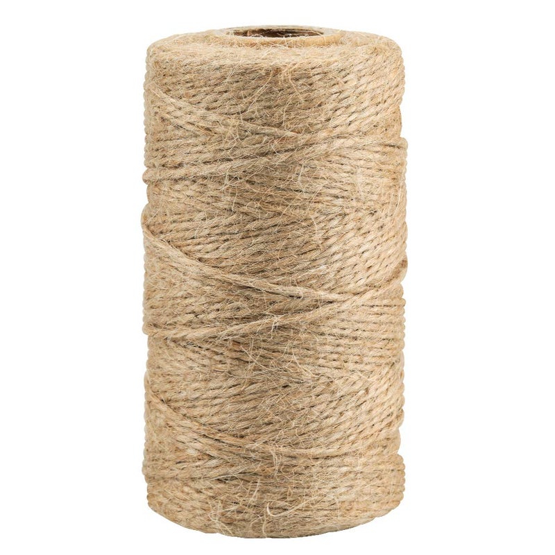 KINGLAKE Natural Jute Twine String 656 Feet 2mm Twine for Crafts Gift Wrapping Christmas Packing String for Arts Decoration Wedding Gardening