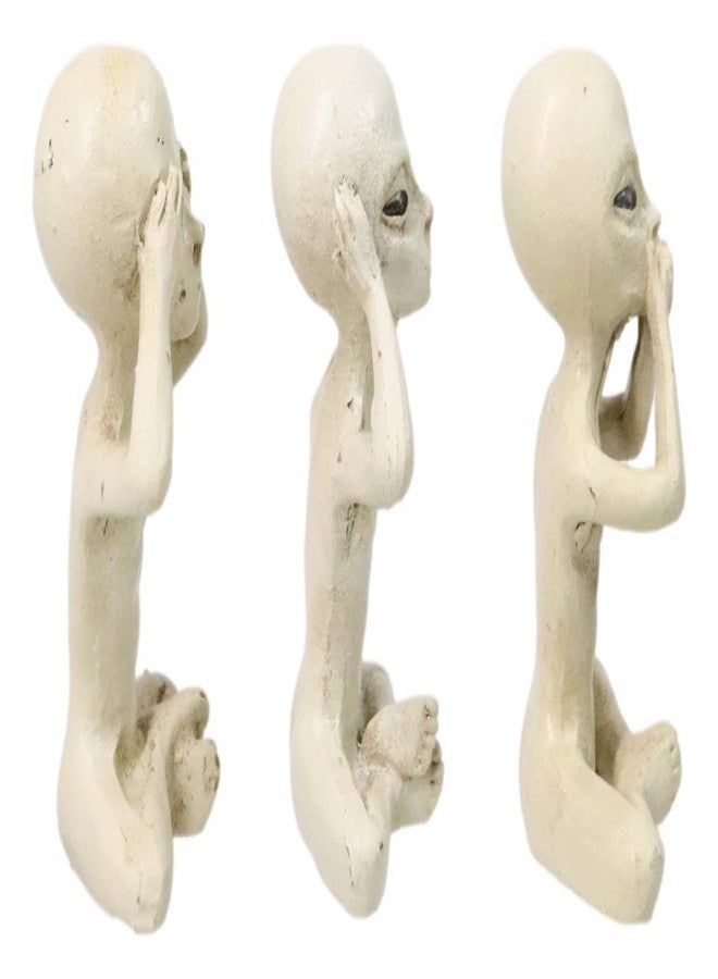 إيبروس جيفت مجموعة تماثيل إيبروس جيفت لمشاهدات الأجسام الطائرة المجهولة، بعنوان "أرى، أسمع، أتكلم، لا أتكلم شرًا"، تضم 3 تماثيل مصغرة لكائنات فضائية غريبة من لعبة غزاة الفضاء. - Image 3