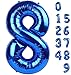 Mluchee 40 Inch Number 8 Balloon Navy Blue 8 18 28 80 Birthday Balloons for Men Boys 8th Birthday Decorations Party Supplies Wedding - Image 3