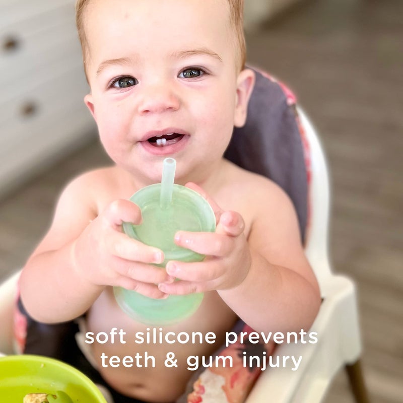Olababy Silicone Training Cup with Straw Lid | Babies Water Drinking Cup | 6+ Mo Infant To 12-18 Months Toddler | Sippy Cup For Kids & Smoothie Cup | Baby Led Weaning (Lemon, 5 oz) - Image 5