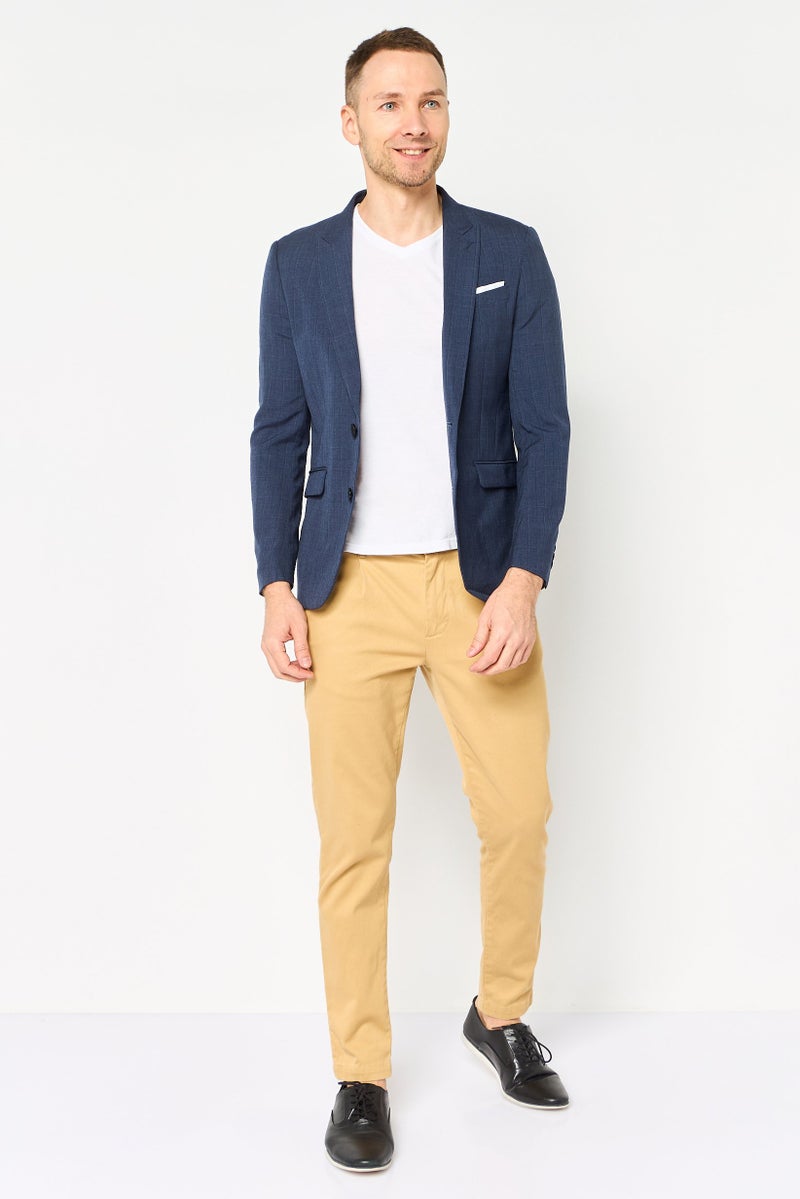 Selected Homme Men Slim  Fit Checkered Blazer Jacket, Blue - Image 4