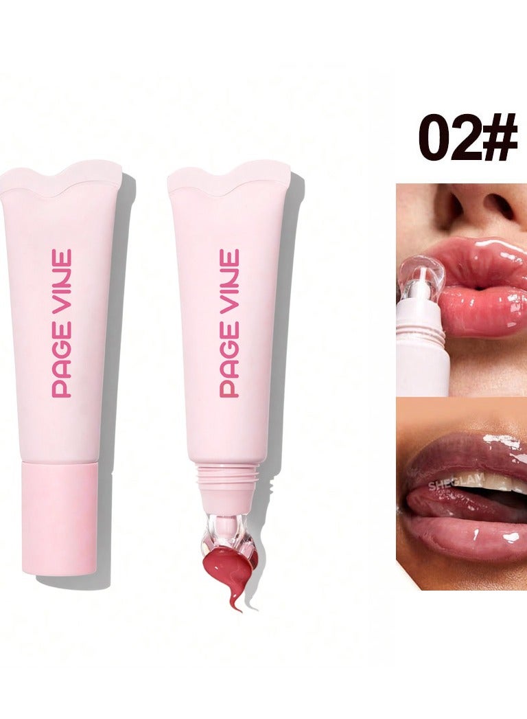 PAGE VINE أحمر شفاه مضيء مرطب مزيل للجلد الميت زيت الشفاه دودي زيت العناية بالشفاه بلسم زبدة الشفاه - Image 1