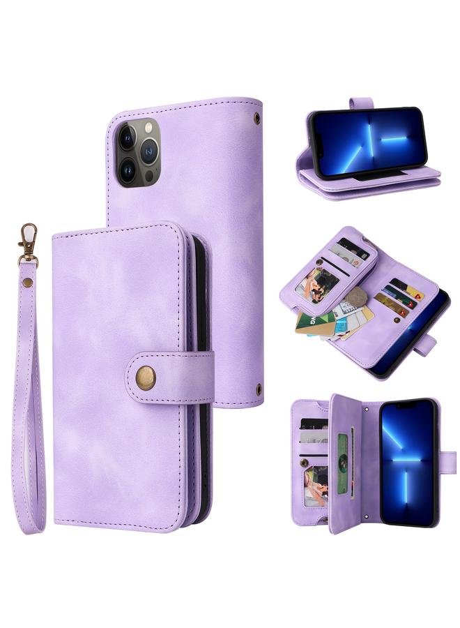 Zaboon Case For iPhone 11 Pro Max Multifunctional Card Slot Zipper Wallet Flip Leather Phone Case - Image 1