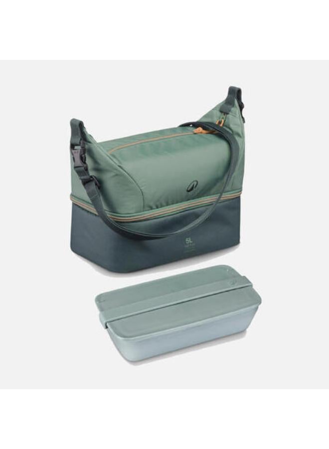 كيتشوا شنطة حفظ طعام عازلة للحرارة 5 لتر بحافظة طعام بلاستيك 1 لتر - أخضر - Image 1