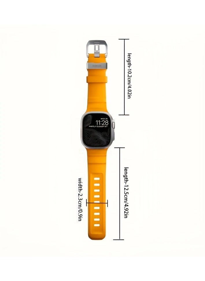 Silicone Smart Watch Band, Breathable Skin-Friendly Strap, Non-Waterproof, Tang Buckle, Compatible with Apple Watch Series 1-10, SE, Ultra - Fashionable Couple Watch Accessory (Blue) - Image 4