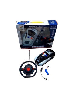 Generic Remote-controlled police car with steering wheel and rechargeable battery. Moves in all directions and illuminates the headlights. Excellent material.  - Image 1