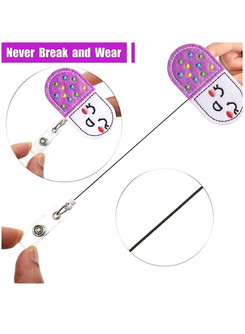 Y&D Felt Nurse Badge Reels, Pill Bandage, and Syringe Retractable Holder Cute Nursing Name ID Holders with Alligator Clip for Doctor Teacher Student (3 Pieces) - Image 4