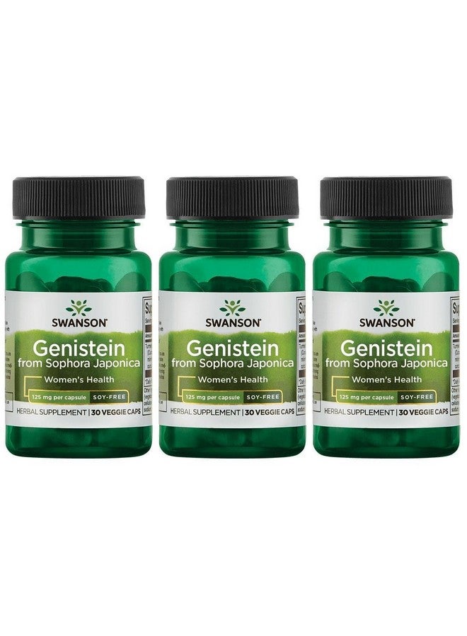 Swanson Soy-Free Genistein - Plant-Based Natural Supplement for Women - Comfort & Balance - (60 Veggie Capsules, 125mg Each) (3 Pack) - Image 1