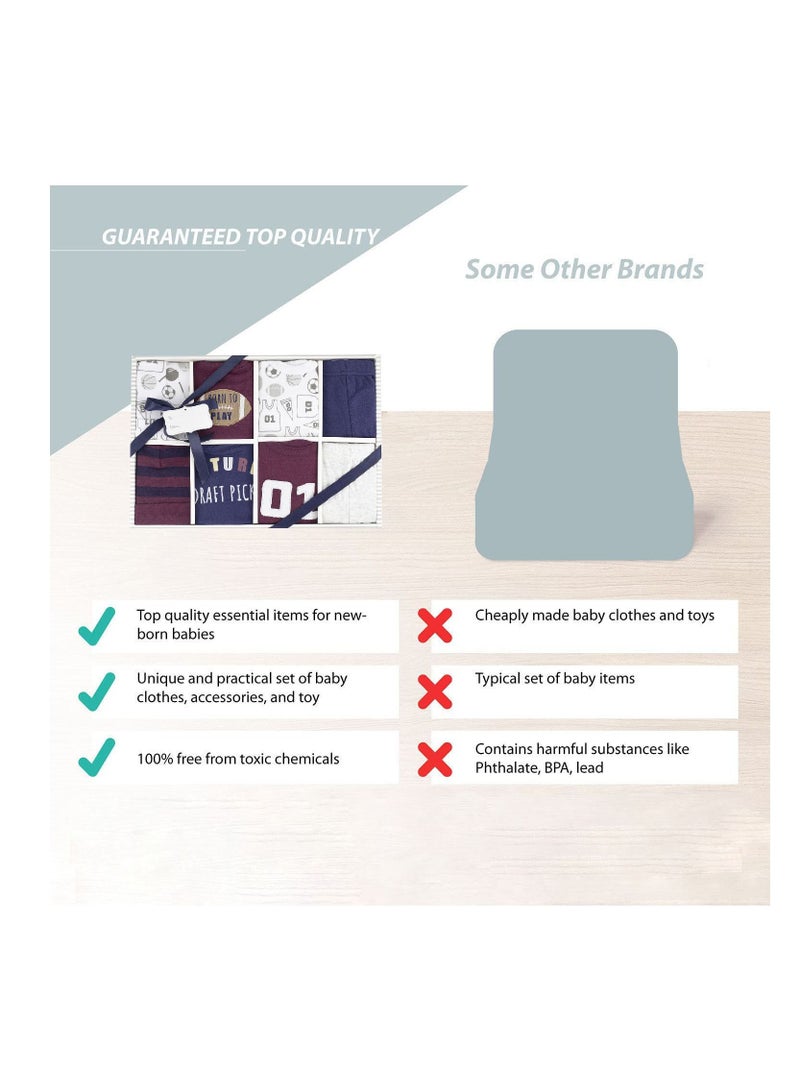 Newborn Baby 8pcs cute giftset with Body suits and Pants for boy and girl 9 in 1 - Image 4