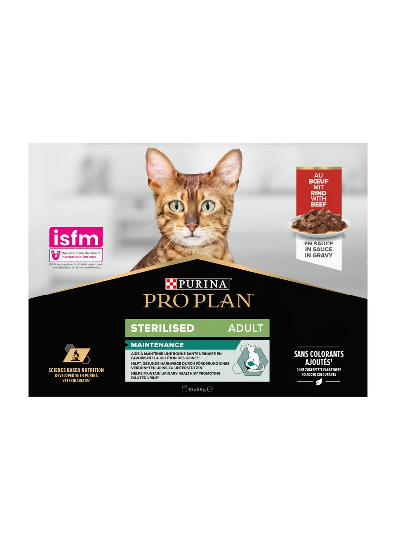 Purina Pro Plan Sterilised Wet Cat Food Beef in Gravy brown  - Image 1