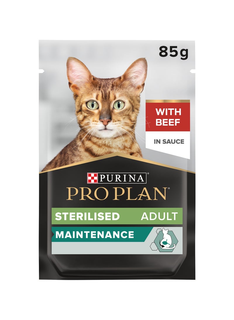 Purina Pro Plan Sterilised Wet Cat Food Beef in Gravy brown  - Image 2