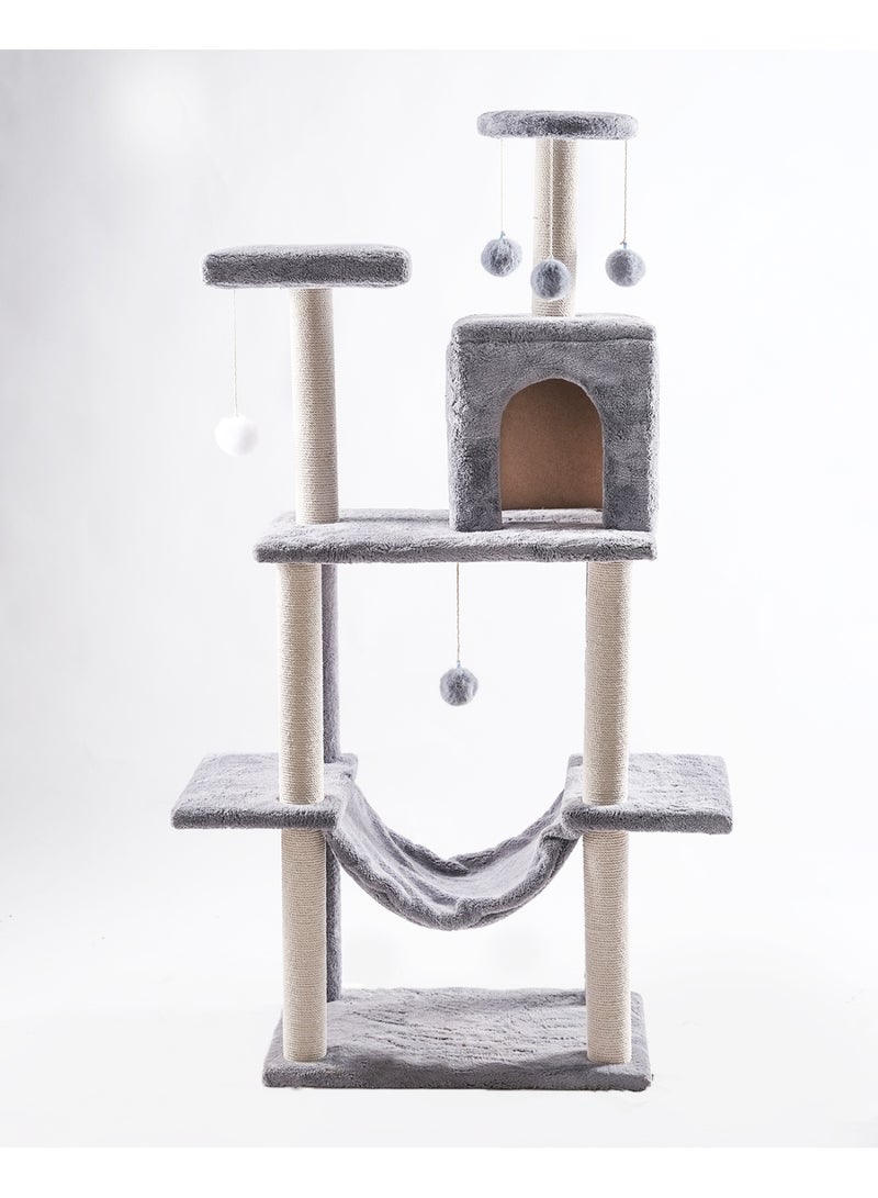 Multi-Level Cat Tree with Condos & Hammocks 155cm - Image 4