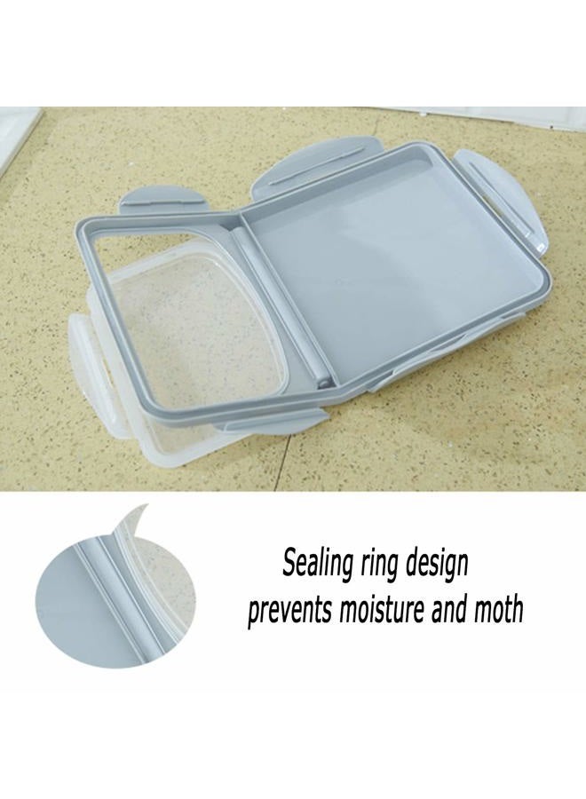 YIRAN Grain Rice Storage Bin Food Containers Set Leak Proof Locking Lid, Large Storage Boxes Plastic Cereal Pet Food 15kg(18L), Grey,2packs - Image 4