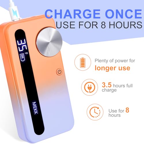 MEKK Nail Drill Kit,35000RPM Electric Nail Drill Professional Electric Nail File with 12PCS Bits,Anti-Shaking Cordless E Filer for Nails,Home & Salon(Orange Blue) - Image 3