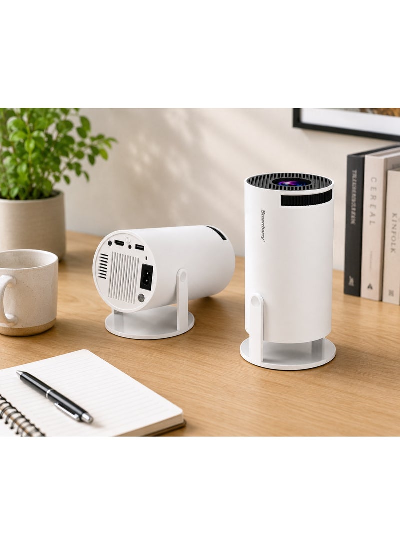 Smartbarry HT88 4K Supported Portable Projector Native 720P HD Display, Android 1GB RAM 8GB Storage, Dual Band 2.4G/5G WiFi, 120 ANSI Lumens, HDMI Input, 180° Rotatable Mini Projector for Movies Gaming Presentations - Image 3