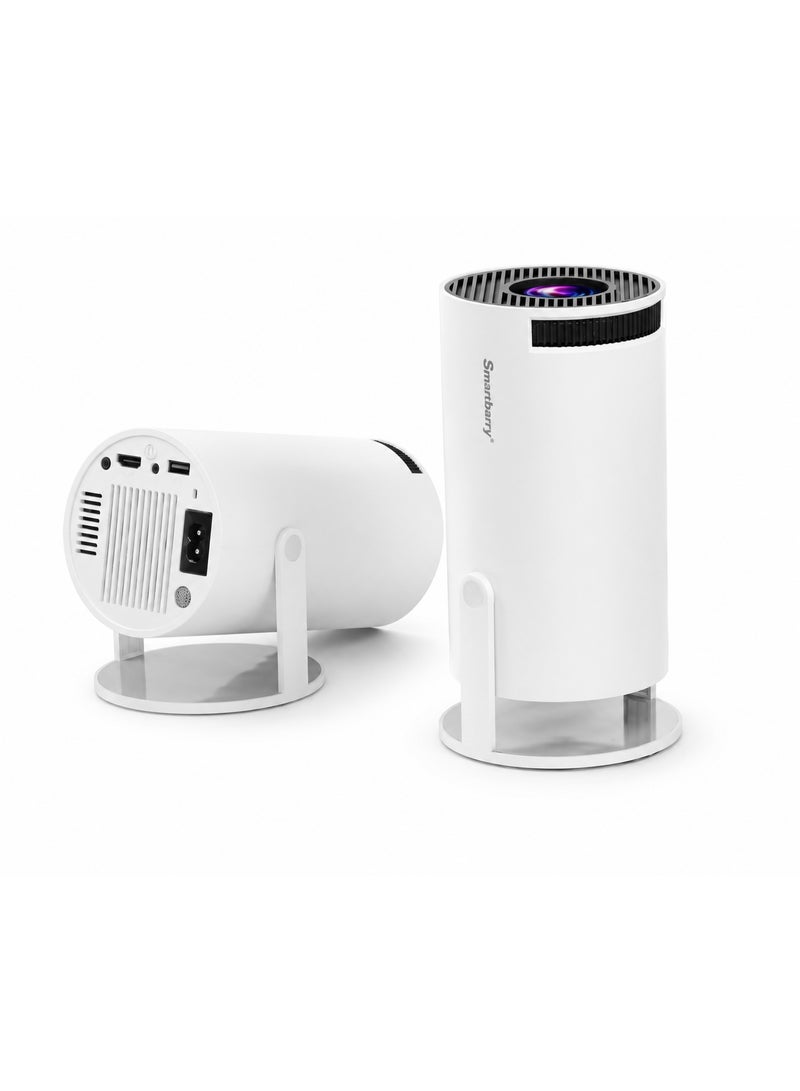 Smartbarry HT88 4K Supported Portable Projector Native 720P HD Display, Android 1GB RAM 8GB Storage, Dual Band 2.4G/5G WiFi, 120 ANSI Lumens, HDMI Input, 180° Rotatable Mini Projector for Movies Gaming Presentations - Image 1