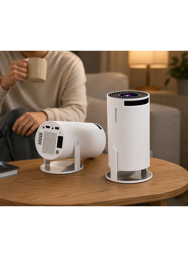 Smartbarry HT88 4K Supported Portable Projector Native 720P HD Display, Android 1GB RAM 8GB Storage, Dual Band 2.4G/5G WiFi, 120 ANSI Lumens, HDMI Input, 180° Rotatable Mini Projector for Movies Gaming Presentations - Image 4