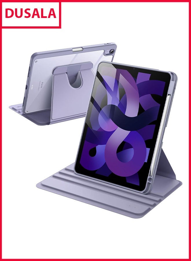 DUSALA Rotating Case for iPad 10th Generation 10.9 inch (2022) with Pencil Holder,360 Degree Rotation Protective Stand Slim Cover Clear Back, Auto Wake/Sleep (iPad 10th) - Image 1