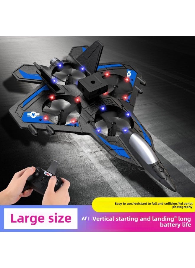 Generic - Four-rotor Remote Control Aircraft Obstacle Avoidance Foam Fighter Children Fixed-wing Drone Toy Aircraft With Lights-Color:Zy-906 Red Aerial Photography Version + Obstacle Avoidance + Height Fixing + Colored Lights - Image 1