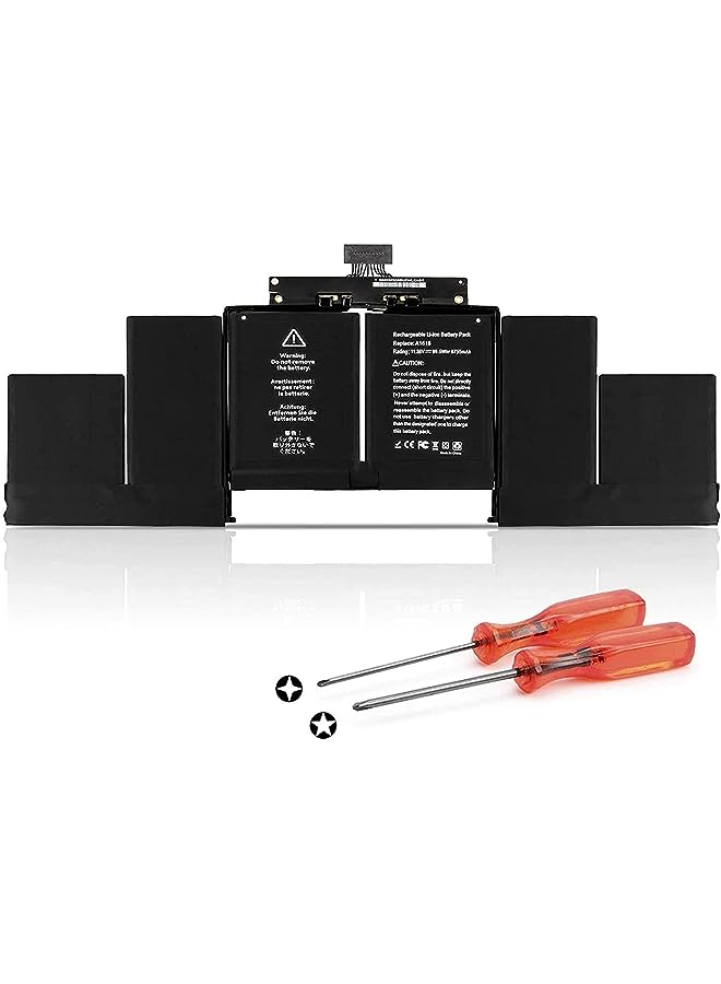 ZTHY 99.5Wh A1618 Laptop Battery Replacement For Macbook Pro 15 Inch A1398 Retina(2015 Version) 15.4" A1398 Mid 2015 Emc 2909 2910 Mjlt2Ll/A Mjlu2Ll/A Mjlq2Ll/A 020-0007902000079 6 Cell - Image 1