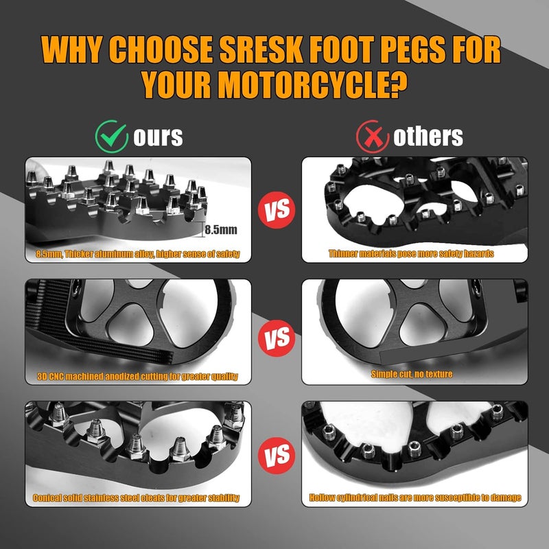 Sresk M8 Motorcycle Foot Pegs for Harley Softail Models 2018-2022 - Image 5