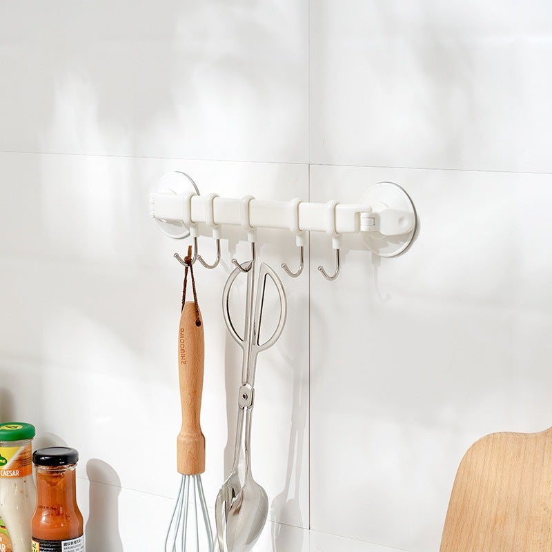 Original Order Household Vacuum Suction Cup Five-Link Movable Hook Kitchen Bathroom Mobile Towel Rack Powerful Traceless - Image 3