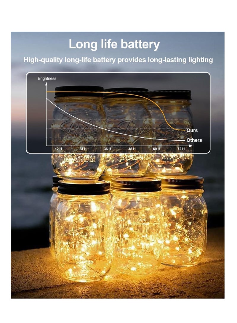 general 6 Pack Fairy Lights Battery Operated - 7ft 20 LED Twinkle Lights Copper Wire Mini String Lights Firefly Lights for Mason Jars Crafts Christmas Wedding Party Centerpiece Table Decor, Warm White - Image 3
