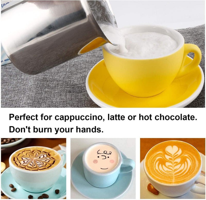 SHOPECOM Stainless Steel Milk Frother for Hot and Cold Coffee Coffee Foam Maker Double Froth Pump Hot and Cold Foam Maker Milk Warmer for Blender Manual Coffee Beater for Coffee Tea - Image 3
