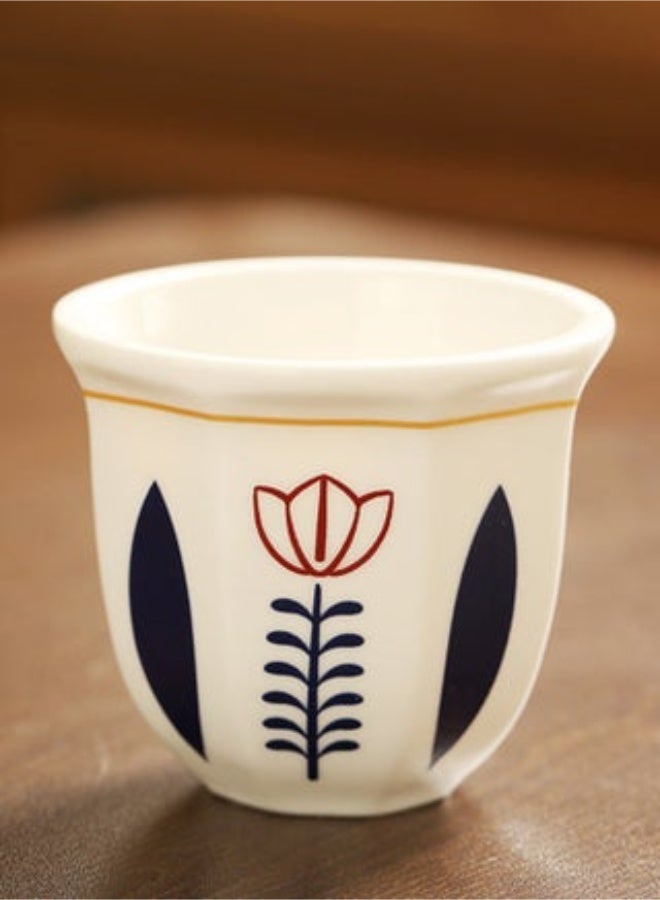 ساكن أكواب قهوة سيراميك، قطعتان، أكواب إسبريسو سعة 180 مل للشاي التركي والكابتشينو واللاتيه - Image 3