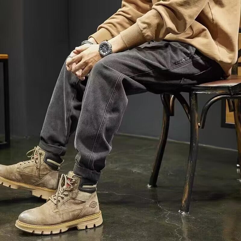 Unisex Classic Denim Jeans Loose Fit Daily Outdoor Wear - Image 5