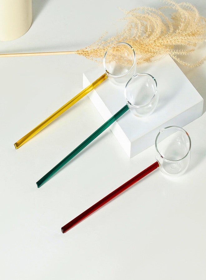 Home Essentials HomeEssentials Glass Stirring Spoon, Crystal Clear Borosilicate Teaspoons - Milk Spoon/Coffee Spoon/Soup Spoon/Dessert Spoon (Multicolor, Pack Of 2), 26 Centimeters - Image 1
