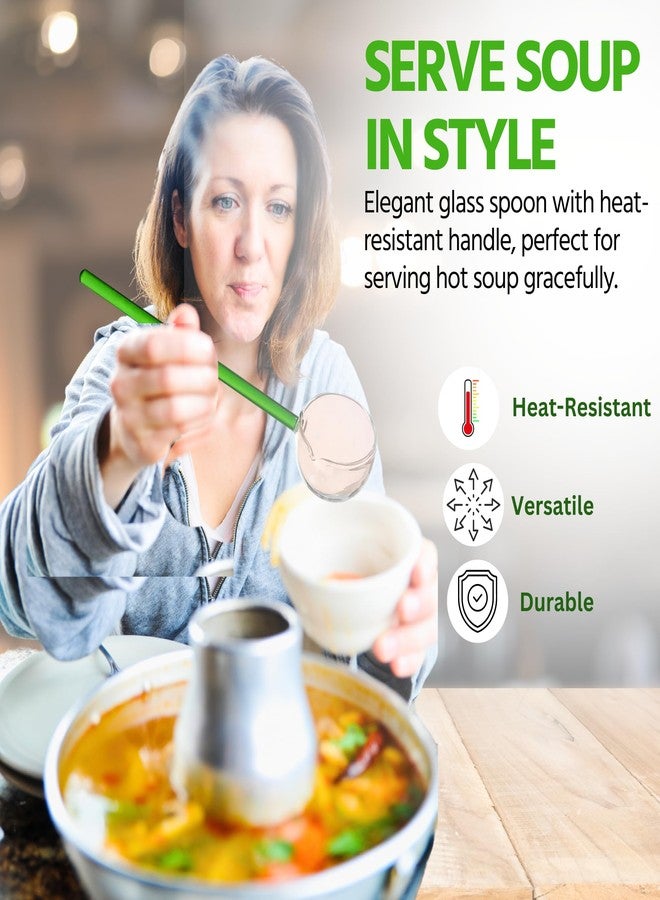 Home Essentials HomeEssentials Glass Stirring Spoon, Crystal Clear Borosilicate Teaspoons - Milk Spoon/Coffee Spoon/Soup Spoon/Dessert Spoon (Multicolor, Pack Of 2), 26 Centimeters - Image 5