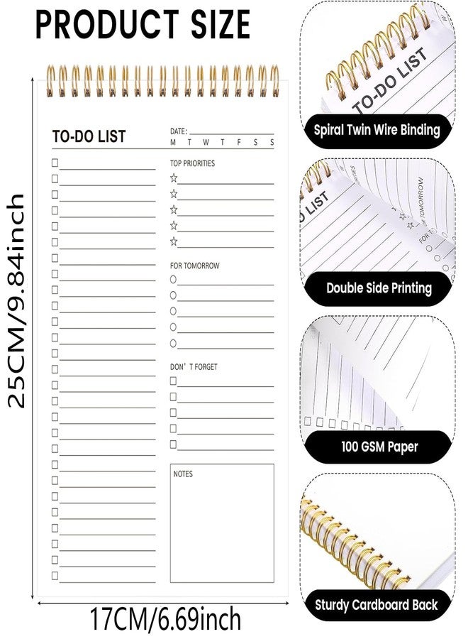 Thboxes To Do List Notepad, 120 Pages 6.7x9.8" To Do List Notebook Undated Daily Planner Notepad with Task Checklist Home Office School Supplies - Image 3