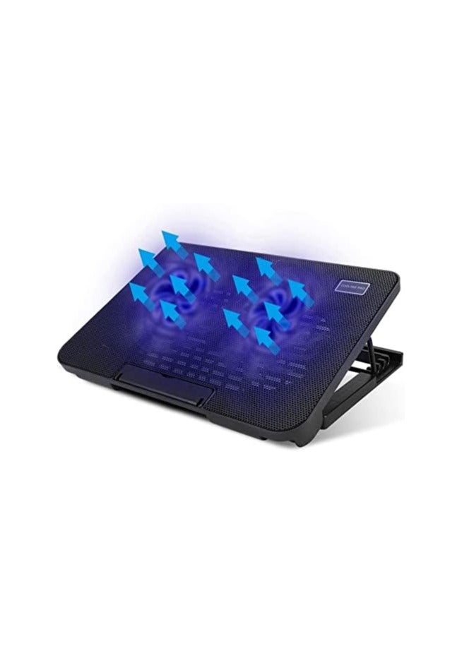 N99 Cooling base for laptops With Level angle adjustable , 2 Fan Cooling PAD With Two USB and Light - Suitable for all brands of laptops under 17 inches - Image 3