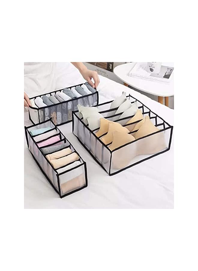vesus Bra and Underwear Drawer Organizer Divider,Foldable Nylon Mesh Storage Box, Closet Storage Organizer for Socks, Stockings, Ties, Scarves Laundry Basket (Underwear socks storage lattice) - Image 2